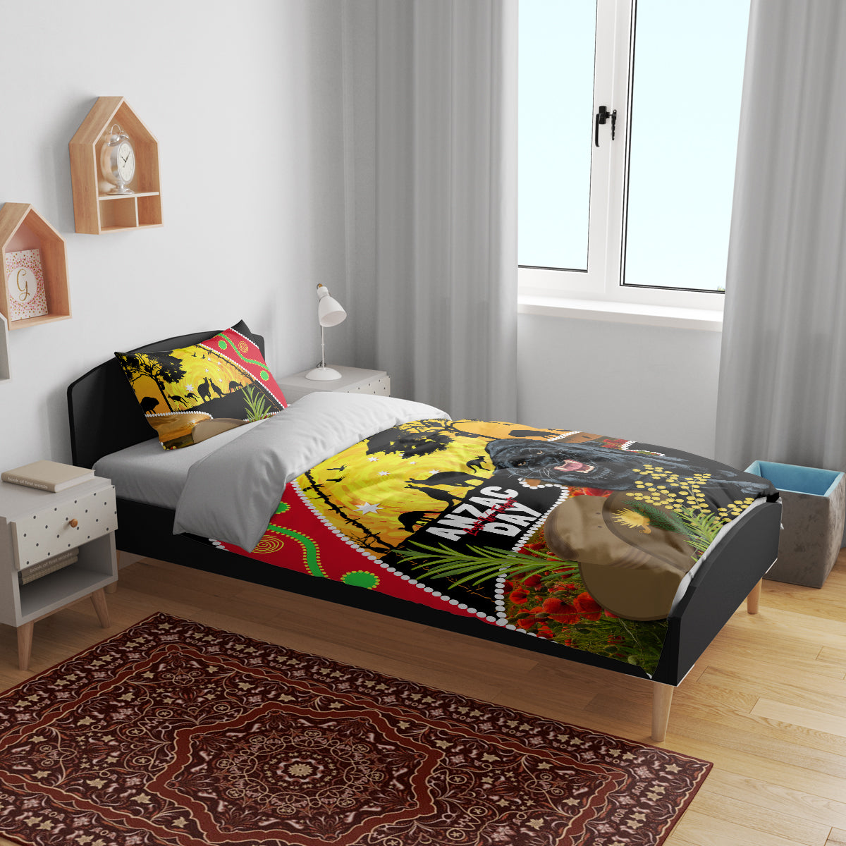 Panthers ANZAC Day Bedding Set Pennies Mascot Rosemary Starring Night Style