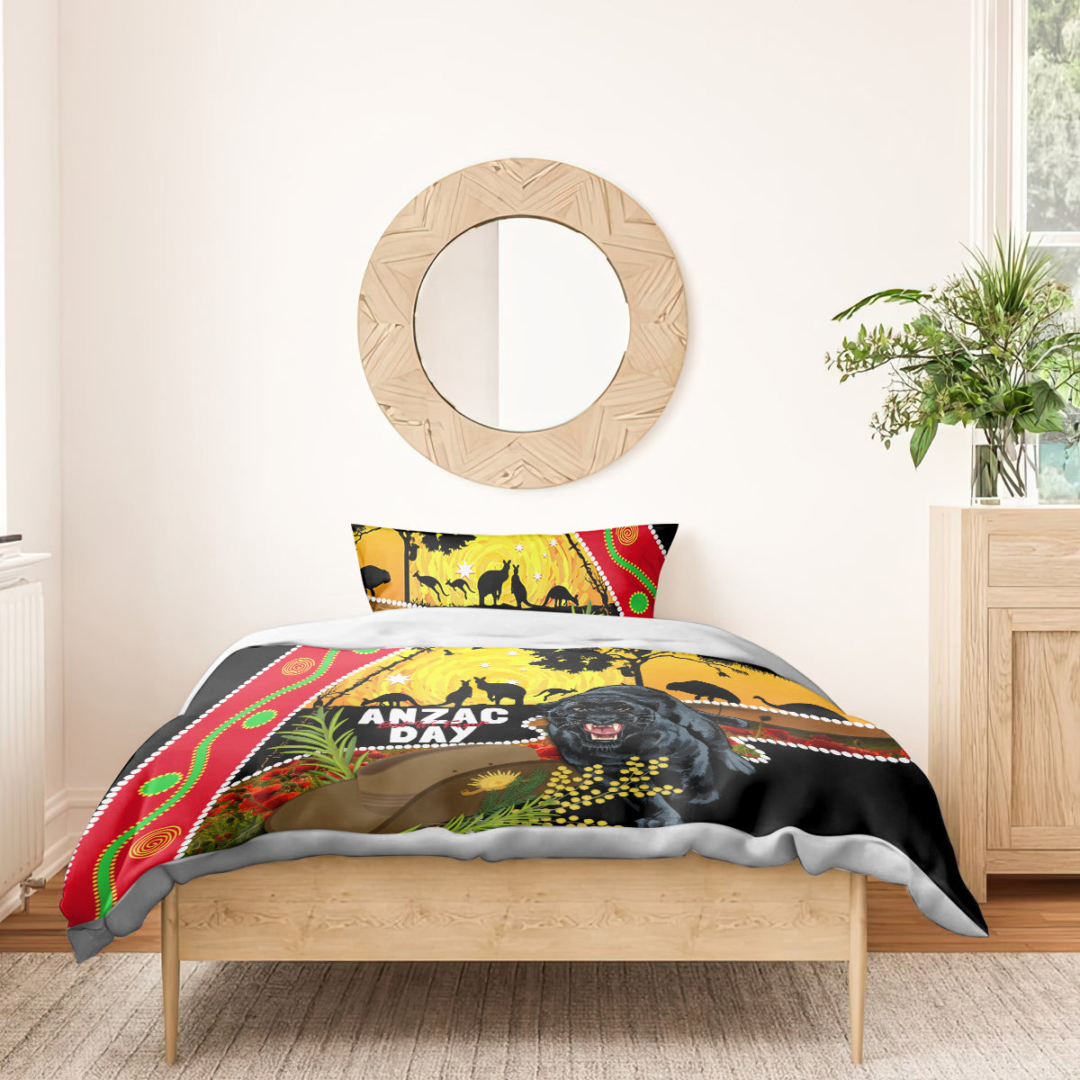Panthers ANZAC Day Bedding Set Pennies Mascot Rosemary Starring Night Style
