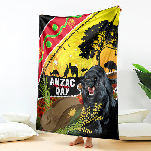 Panthers ANZAC Day Blanket Pennies Mascot Rosemary Starring Night Style