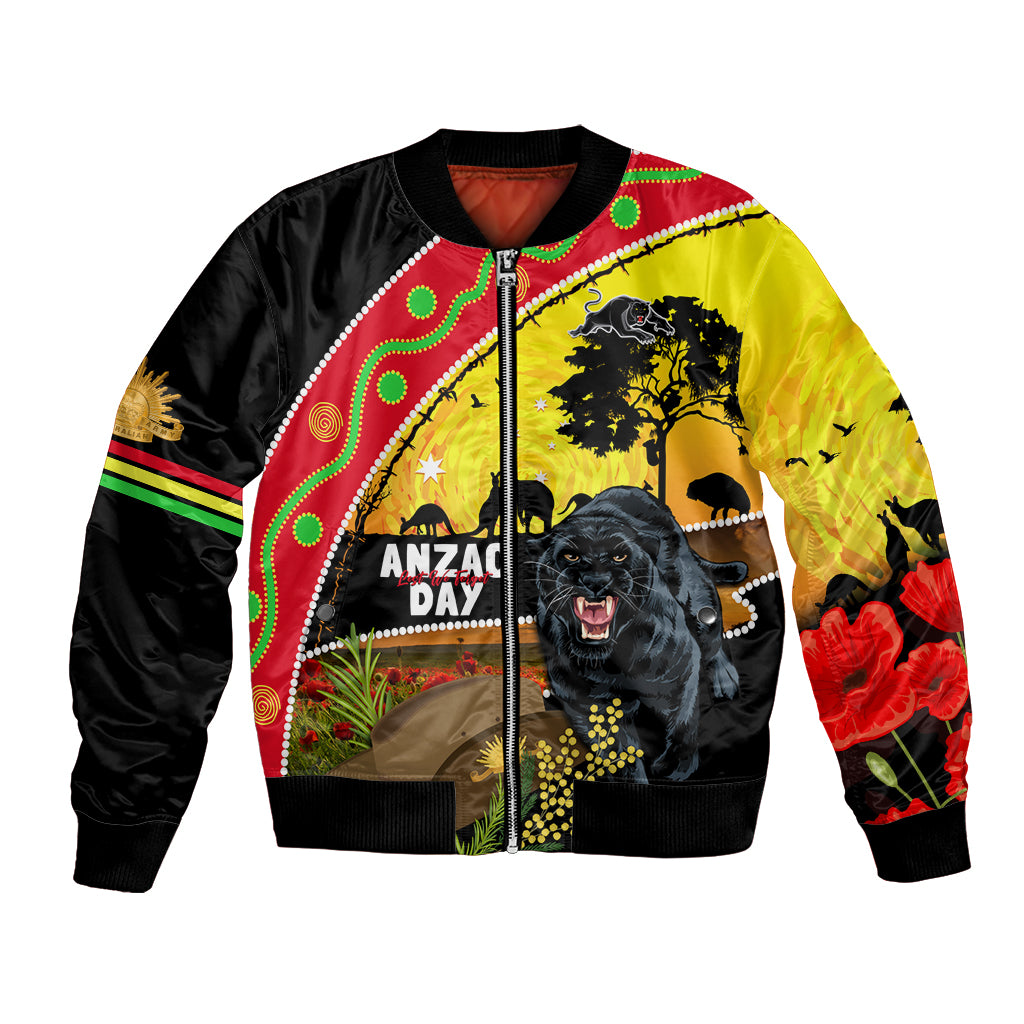Panthers ANZAC Day Bomber Jacket Pennies Mascot Rosemary Starring Night Style