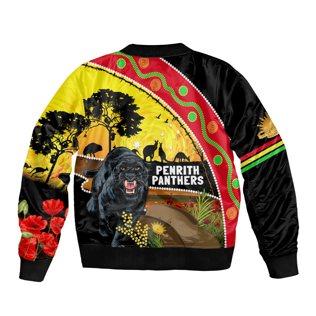 Panthers ANZAC Day Bomber Jacket Pennies Mascot Rosemary Starring Night Style