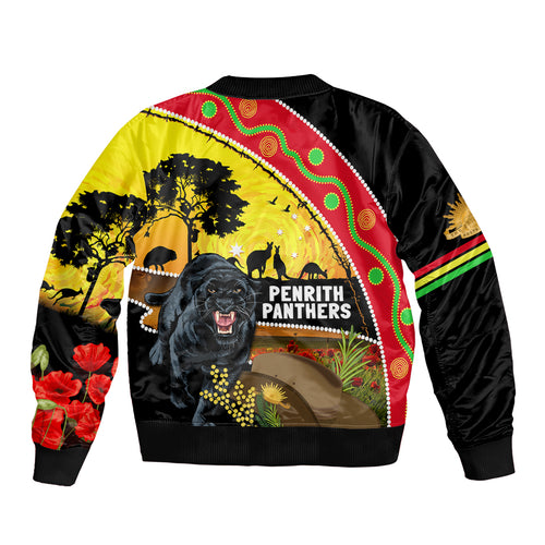 Panthers ANZAC Day Bomber Jacket Pennies Mascot Rosemary Starring Night Style
