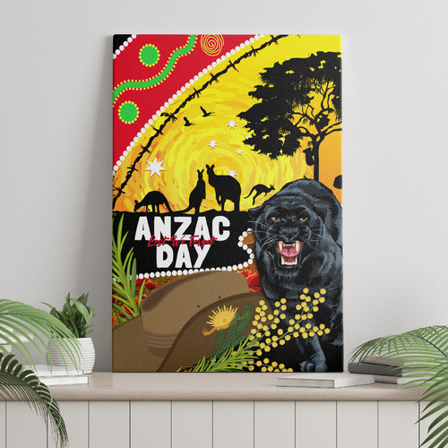 Panthers ANZAC Day Canvas Wall Art Pennies Mascot Rosemary Starring Night Style