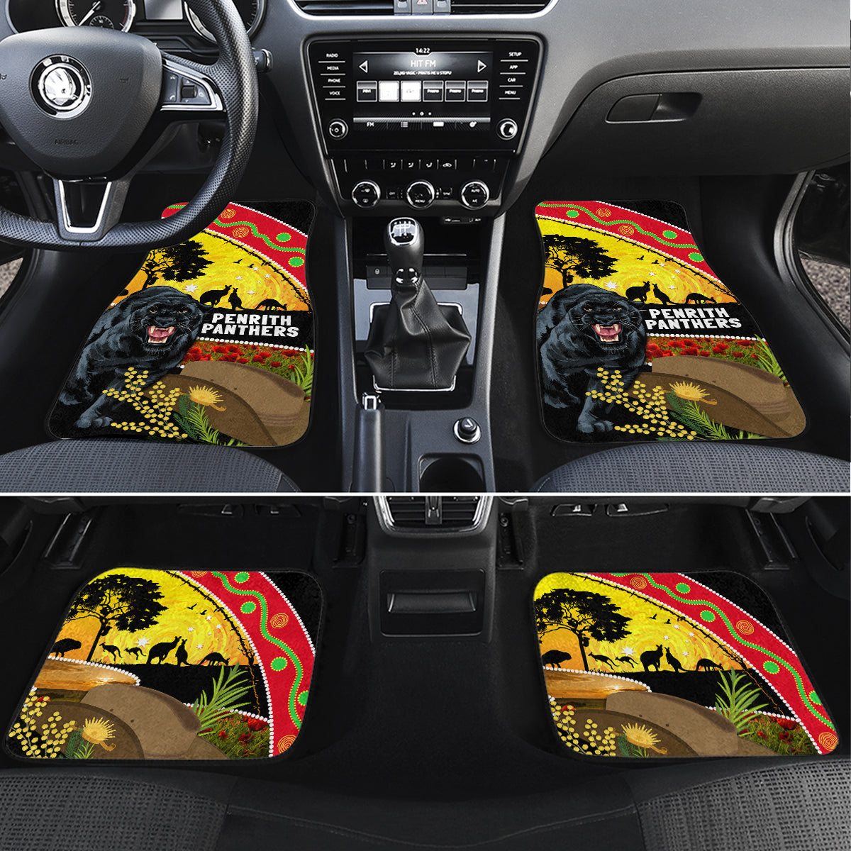 Panthers ANZAC Day Car Mats Pennies Mascot Rosemary Starring Night Style