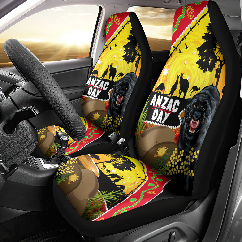 Panthers ANZAC Day Car Seat Cover Pennies Mascot Rosemary Starring Night Style