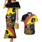 Panthers ANZAC Day Couples Matching Mermaid Dress and Hawaiian Shirt Pennies Mascot Rosemary Starring Night Style
