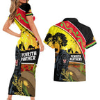 Panthers ANZAC Day Couples Matching Short Sleeve Bodycon Dress and Hawaiian Shirt Pennies Mascot Rosemary Starring Night Style