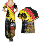 Panthers ANZAC Day Couples Matching Summer Maxi Dress and Hawaiian Shirt Pennies Mascot Rosemary Starring Night Style