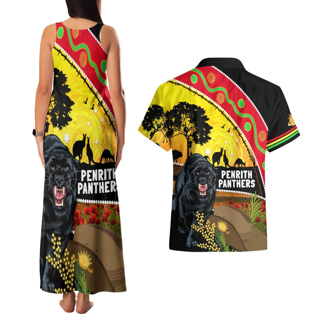 Panthers ANZAC Day Couples Matching Tank Maxi Dress and Hawaiian Shirt Pennies Mascot Rosemary Starring Night Style