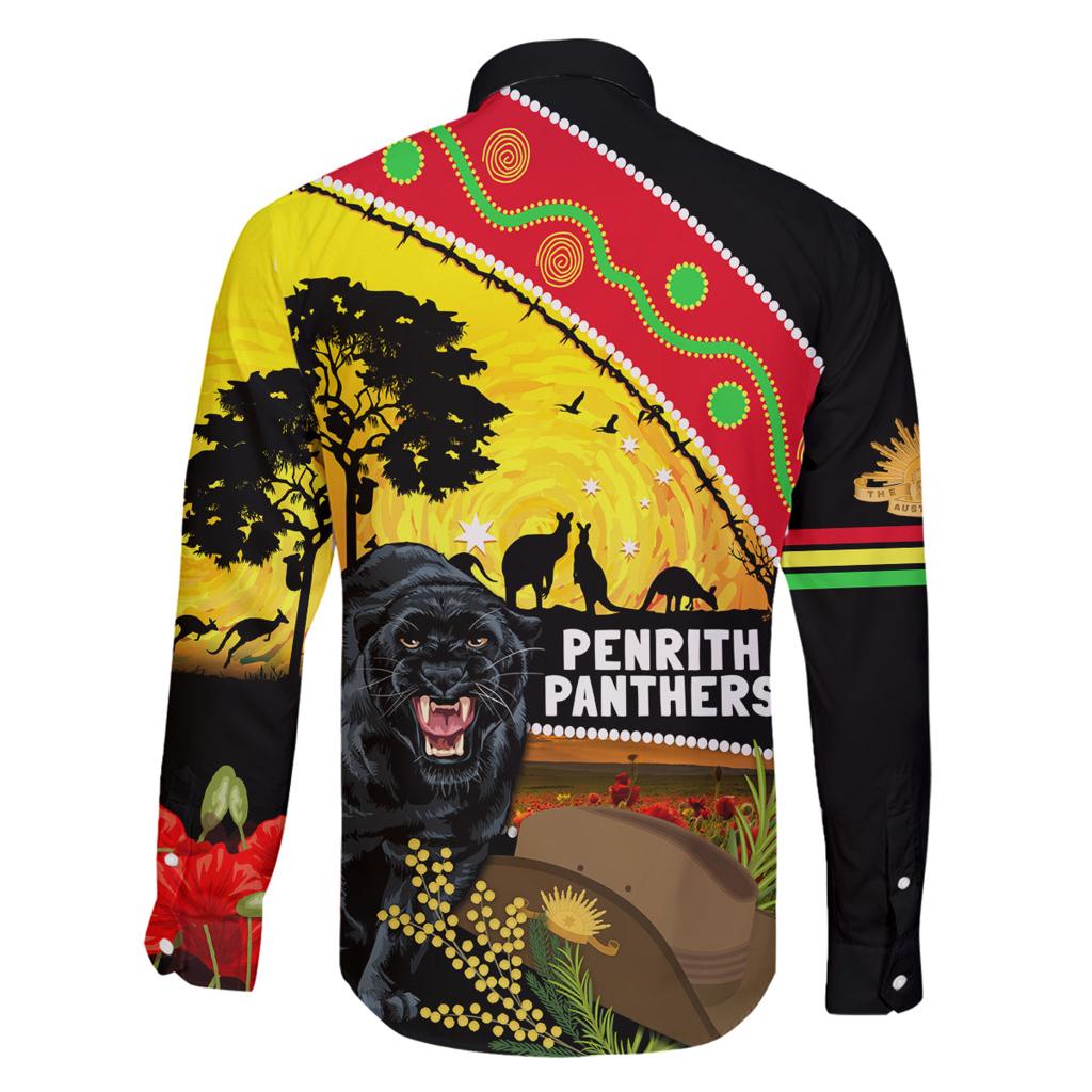 Panthers ANZAC Day Family Matching Off Shoulder Maxi Dress and Hawaiian Shirt Pennies Mascot Rosemary Starring Night Style
