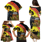 Panthers ANZAC Day Family Matching Puletasi and Hawaiian Shirt Pennies Mascot Rosemary Starring Night Style