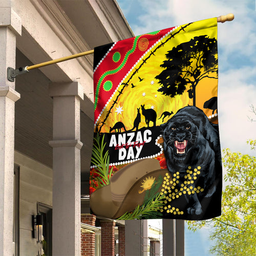 Panthers ANZAC Day Garden Flag Pennies Mascot Rosemary Starring Night Style
