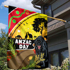 Panthers ANZAC Day Garden Flag Pennies Mascot Rosemary Starring Night Style