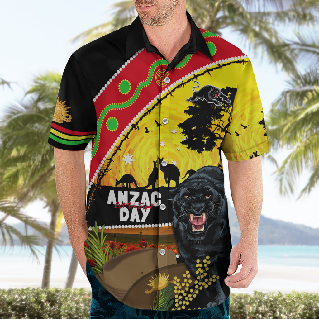Panthers ANZAC Day Hawaiian Shirt Pennies Mascot Rosemary Starring Night Style