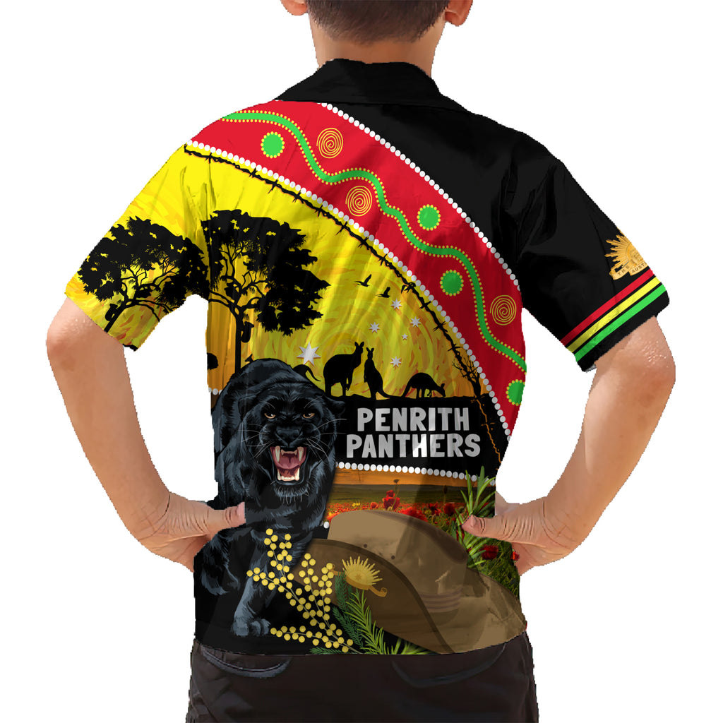 Panthers ANZAC Day Kid Hawaiian Shirt Pennies Mascot Rosemary Starring Night Style