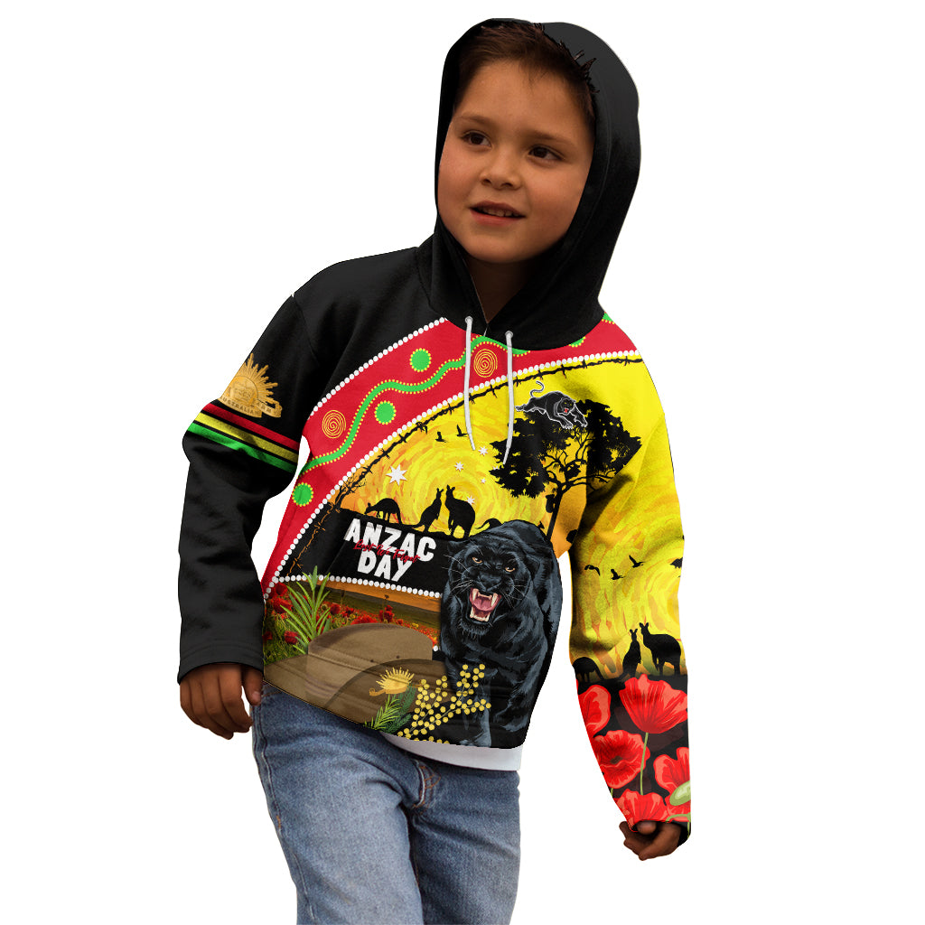 Panthers ANZAC Day Kid Hoodie Pennies Mascot Rosemary Starring Night Style