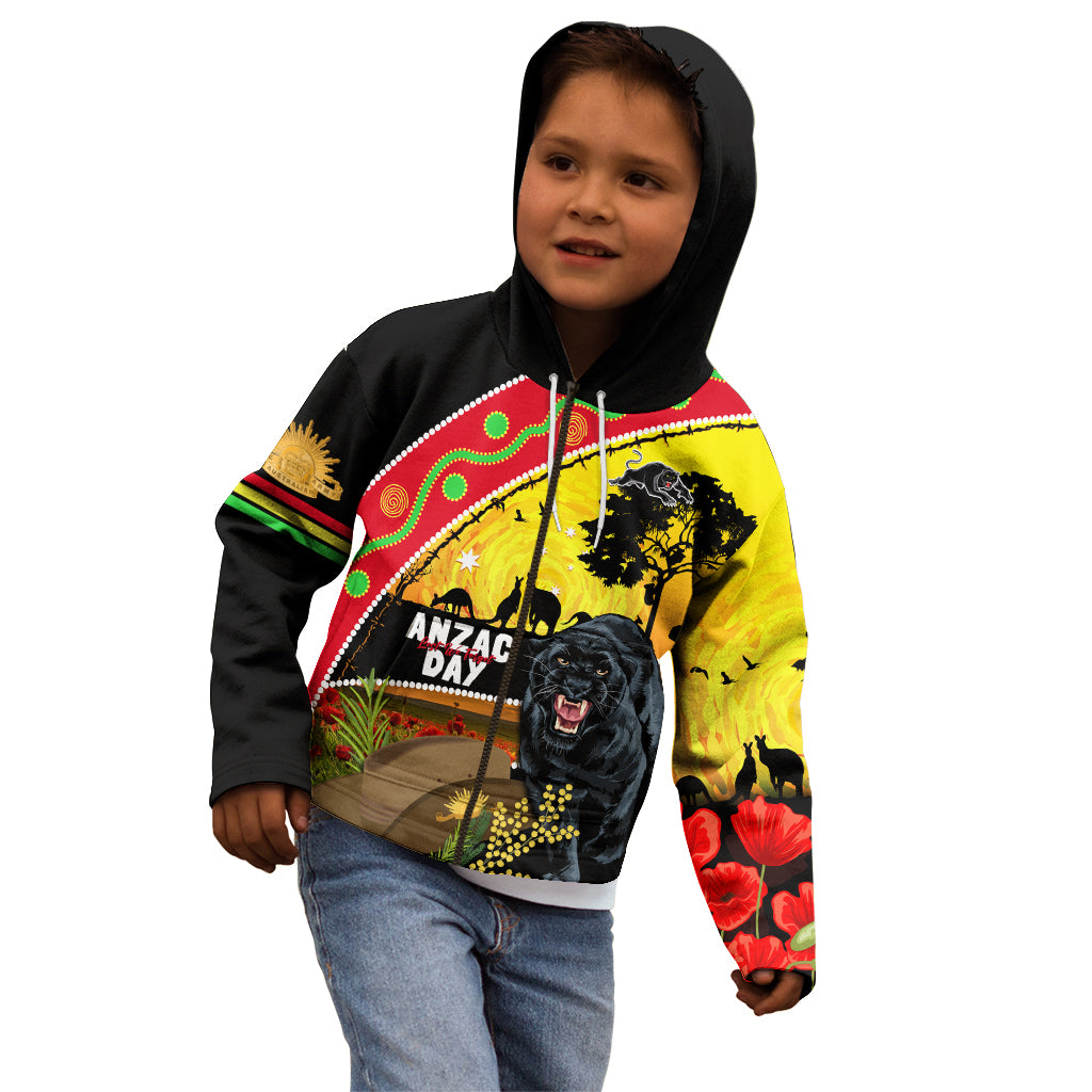 Panthers ANZAC Day Kid Hoodie Pennies Mascot Rosemary Starring Night Style