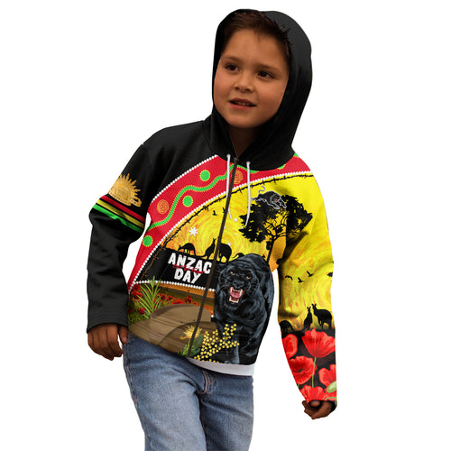 Panthers ANZAC Day Kid Hoodie Pennies Mascot Rosemary Starring Night Style