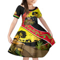 Panthers ANZAC Day Kid Short Sleeve Dress Pennies Mascot Rosemary Starring Night Style