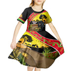 Panthers ANZAC Day Kid Short Sleeve Dress Pennies Mascot Rosemary Starring Night Style
