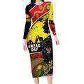 Panthers ANZAC Day Long Sleeve Bodycon Dress Pennies Mascot Rosemary Starring Night Style