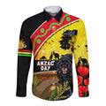 Panthers ANZAC Day Long Sleeve Button Shirt Pennies Mascot Rosemary Starring Night Style