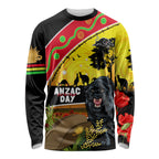 Panthers ANZAC Day Long Sleeve Shirt Pennies Mascot Rosemary Starring Night Style