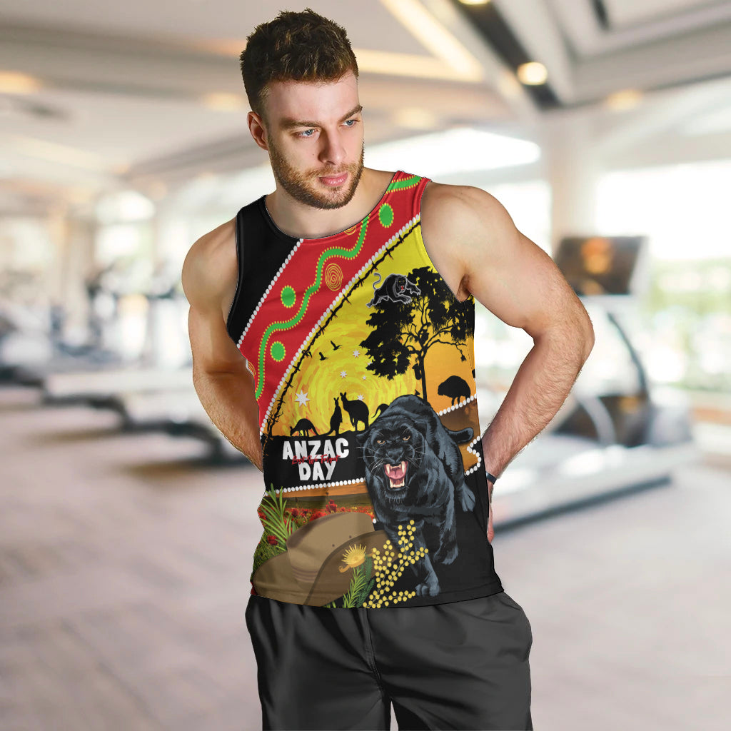 Panthers ANZAC Day Men Tank Top Pennies Mascot Rosemary Starring Night Style
