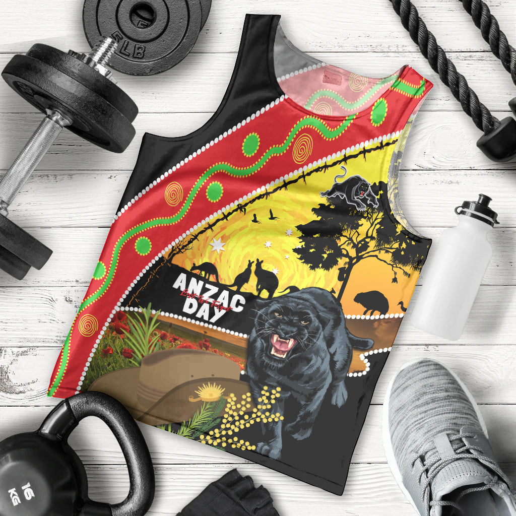 Panthers ANZAC Day Men Tank Top Pennies Mascot Rosemary Starring Night Style