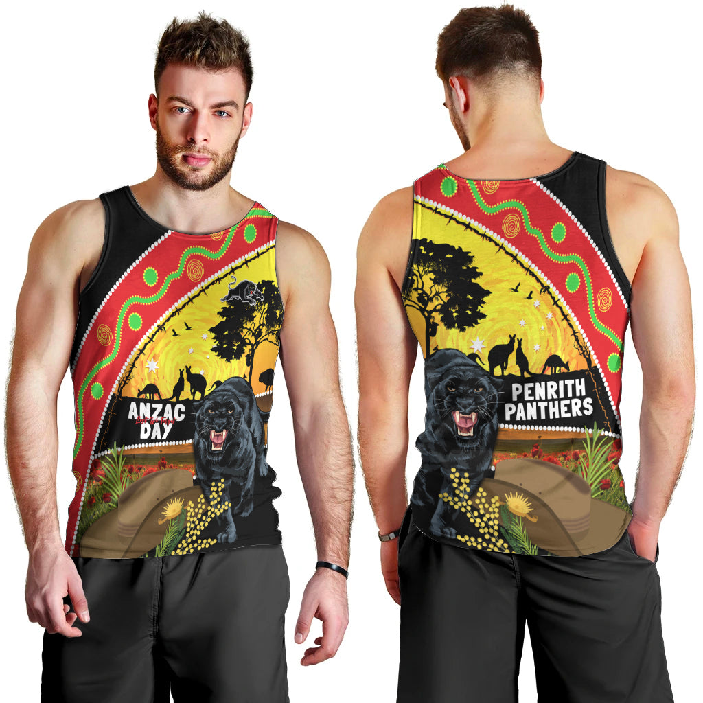 Panthers ANZAC Day Men Tank Top Pennies Mascot Rosemary Starring Night Style
