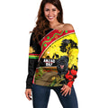 Panthers ANZAC Day Off Shoulder Sweater Pennies Mascot Rosemary Starring Night Style