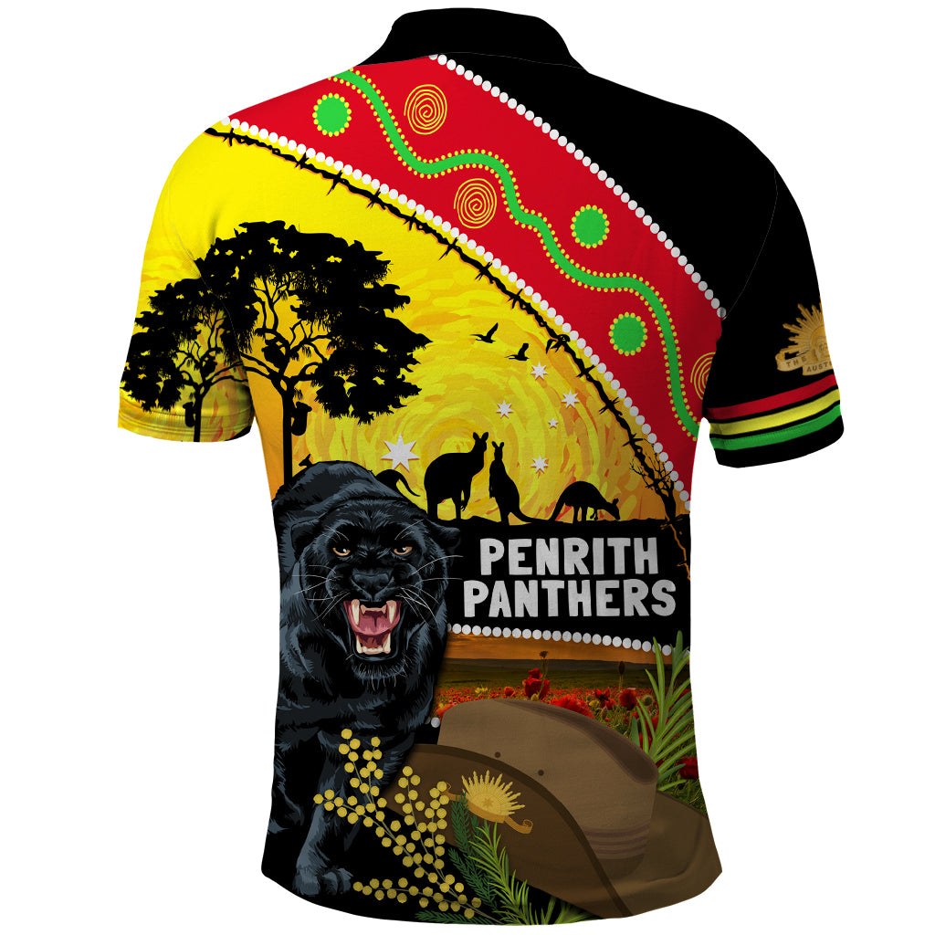 Panthers ANZAC Day Polo Shirt Pennies Mascot Rosemary Starring Night Style