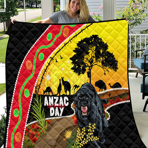 Panthers ANZAC Day Quilt Pennies Mascot Rosemary Starring Night Style