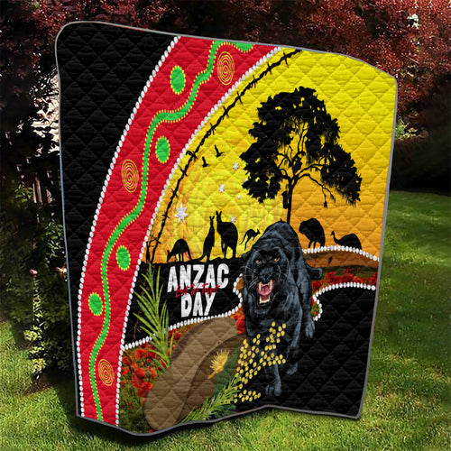Panthers ANZAC Day Quilt Pennies Mascot Rosemary Starring Night Style