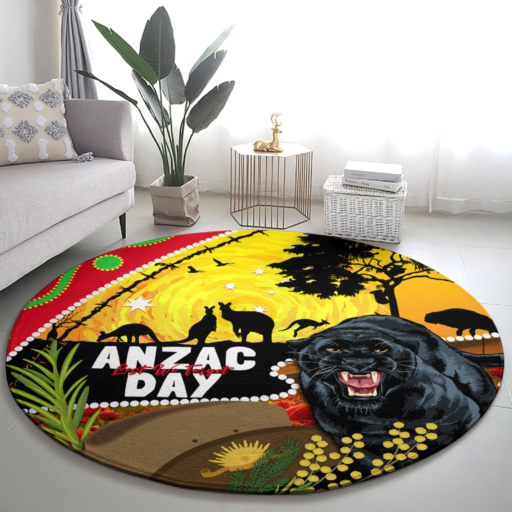 Panthers ANZAC Day Round Carpet Pennies Mascot Rosemary Starring Night Style