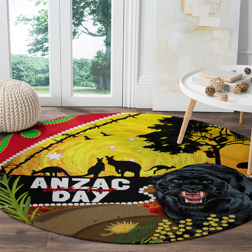 Panthers ANZAC Day Round Carpet Pennies Mascot Rosemary Starring Night Style