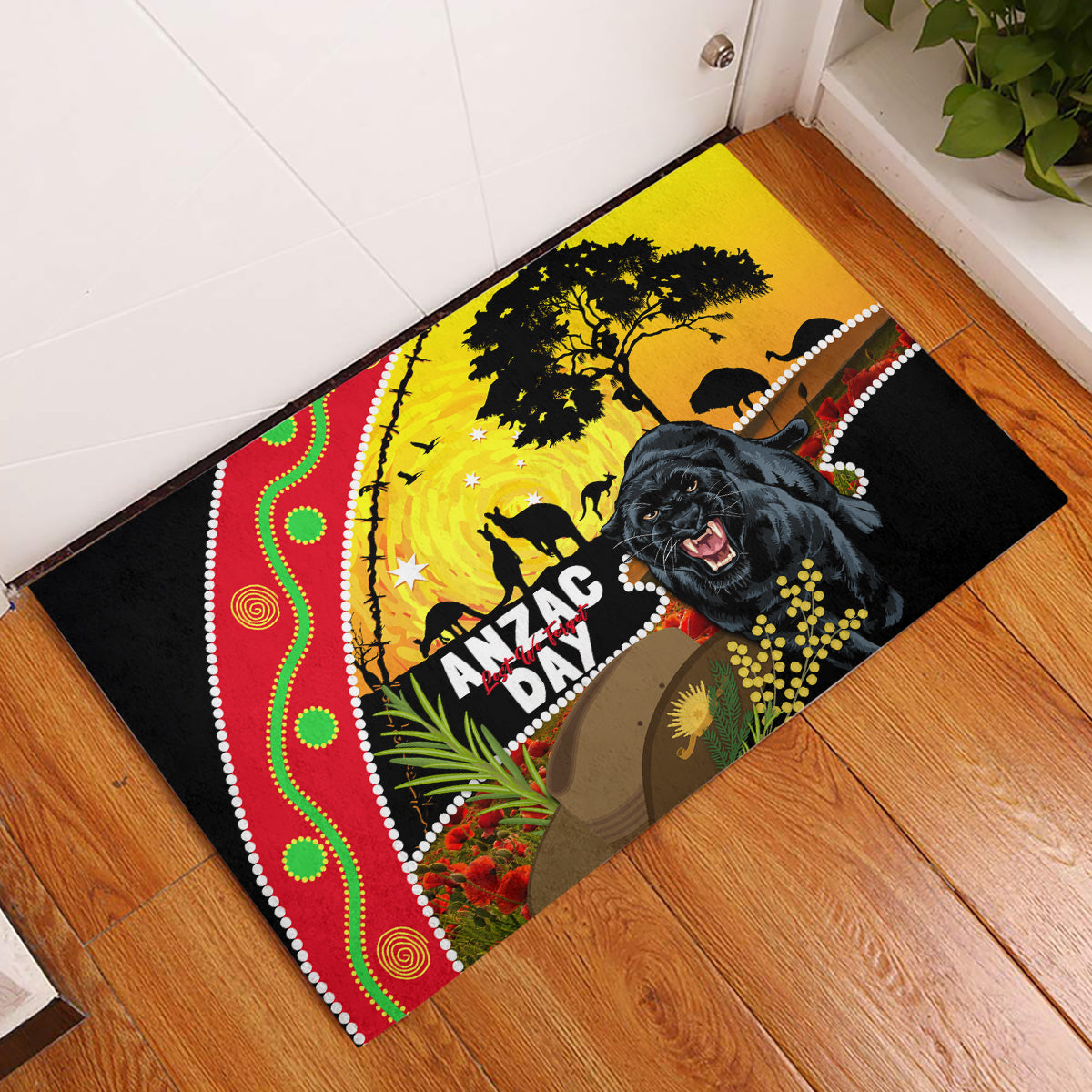 Panthers ANZAC Day Rubber Doormat Pennies Mascot Rosemary Starring Night Style
