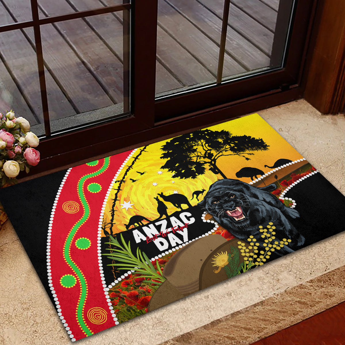 Panthers ANZAC Day Rubber Doormat Pennies Mascot Rosemary Starring Night Style