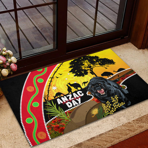 Panthers ANZAC Day Rubber Doormat Pennies Mascot Rosemary Starring Night Style