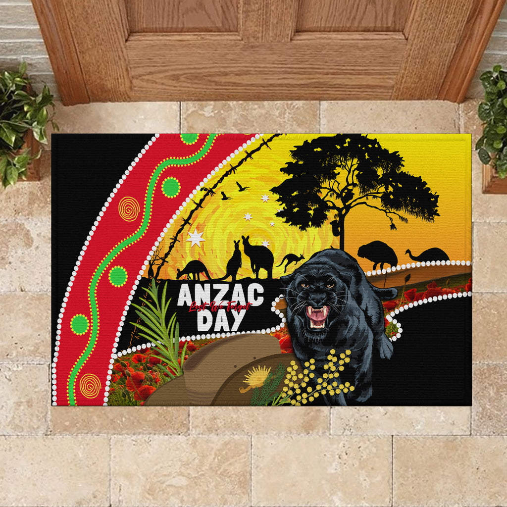 Panthers ANZAC Day Rubber Doormat Pennies Mascot Rosemary Starring Night Style