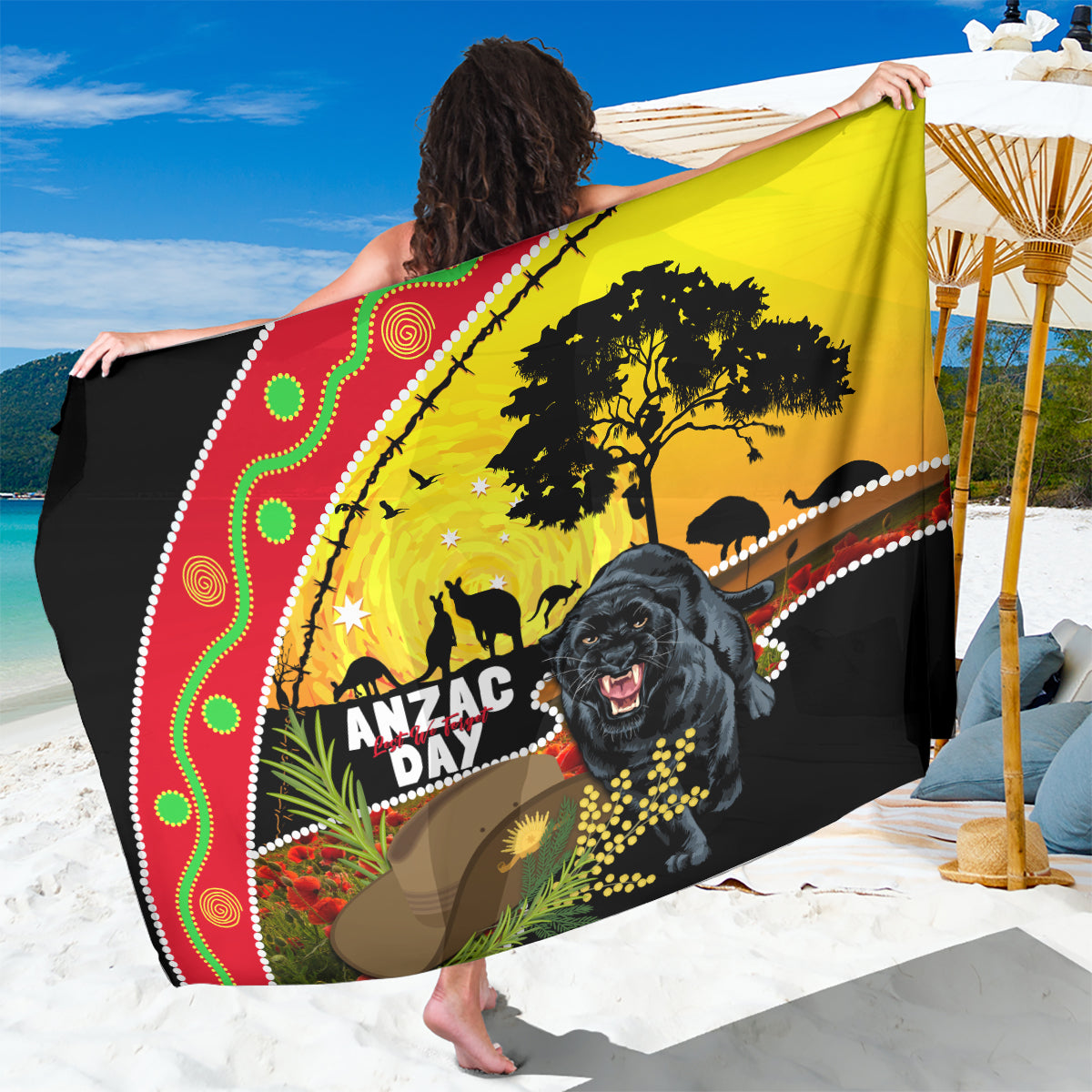 Panthers ANZAC Day Sarong Pennies Mascot Rosemary Starring Night Style