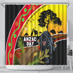 Panthers ANZAC Day Shower Curtain Pennies Mascot Rosemary Starring Night Style