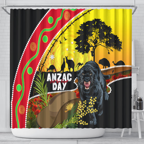 Panthers ANZAC Day Shower Curtain Pennies Mascot Rosemary Starring Night Style