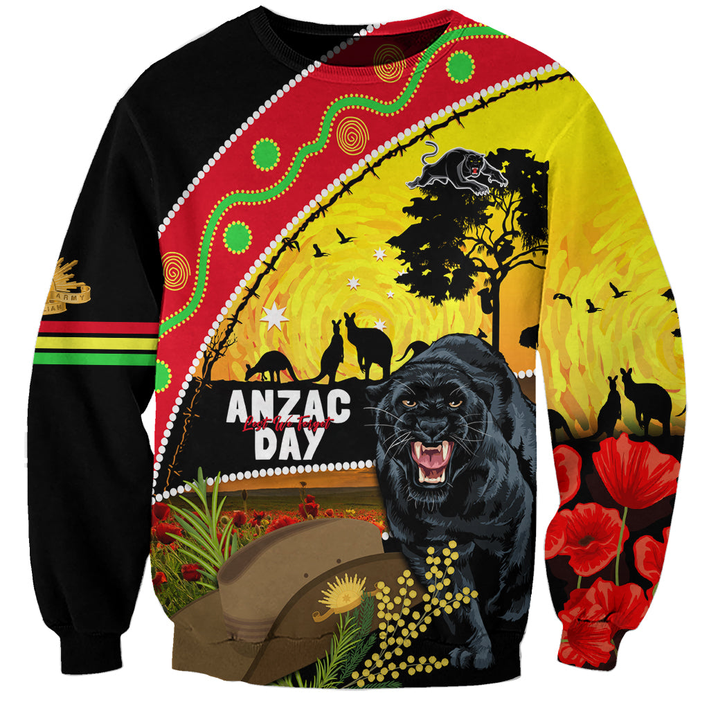 Panthers ANZAC Day Sweatshirt Pennies Mascot Rosemary Starring Night Style