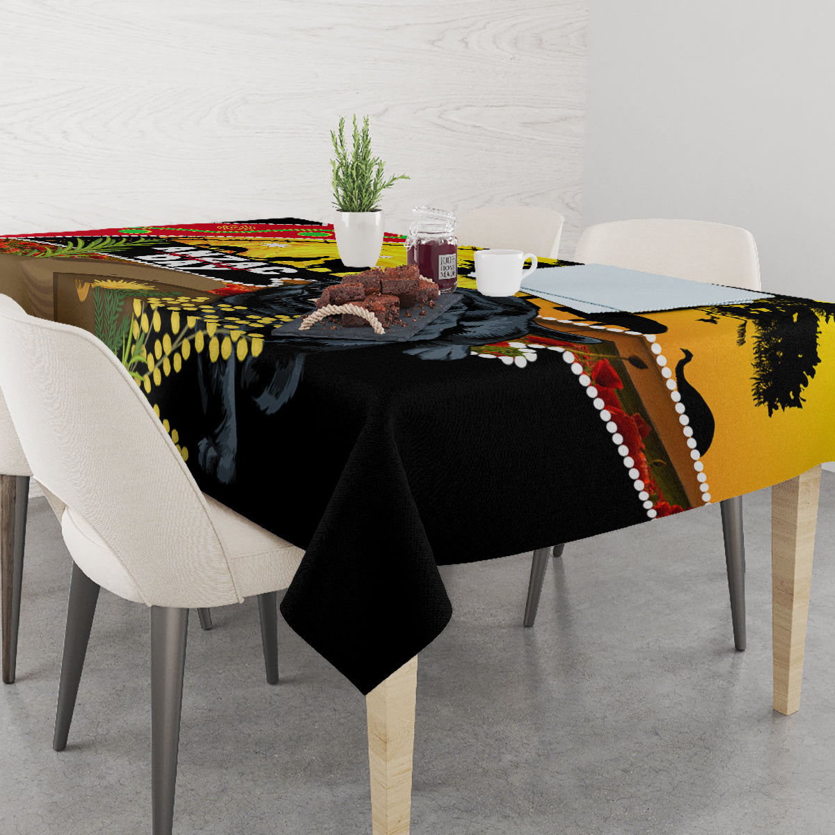Panthers ANZAC Day Tablecloth Pennies Mascot Rosemary Starring Night Style