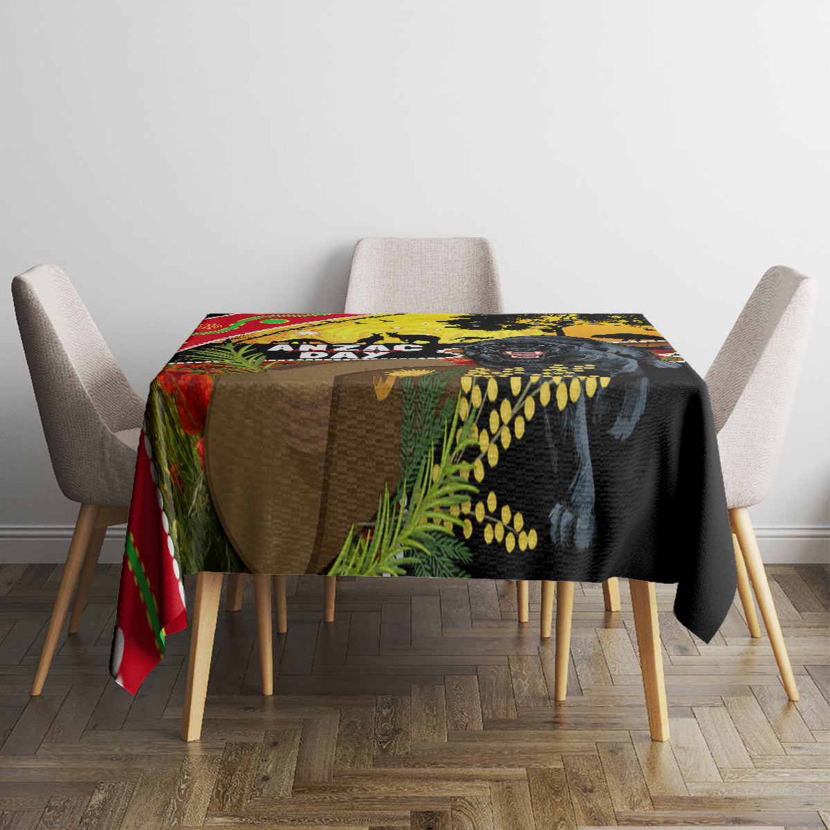 Panthers ANZAC Day Tablecloth Pennies Mascot Rosemary Starring Night Style