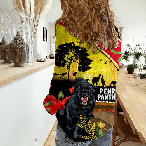 Panthers ANZAC Day Women Casual Shirt Pennies Mascot Rosemary Starring Night Style