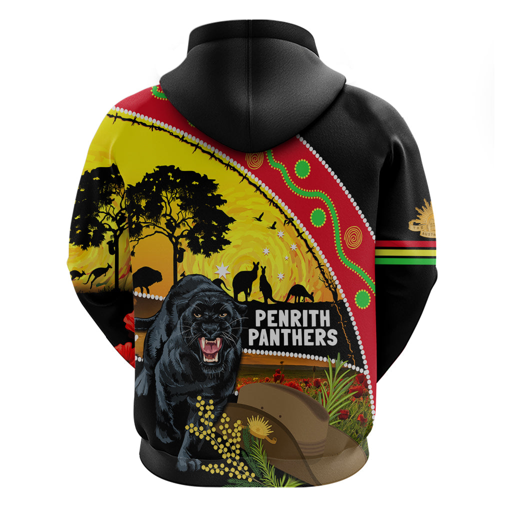 Panthers ANZAC Day Zip Hoodie Pennies Mascot Rosemary Starring Night Style