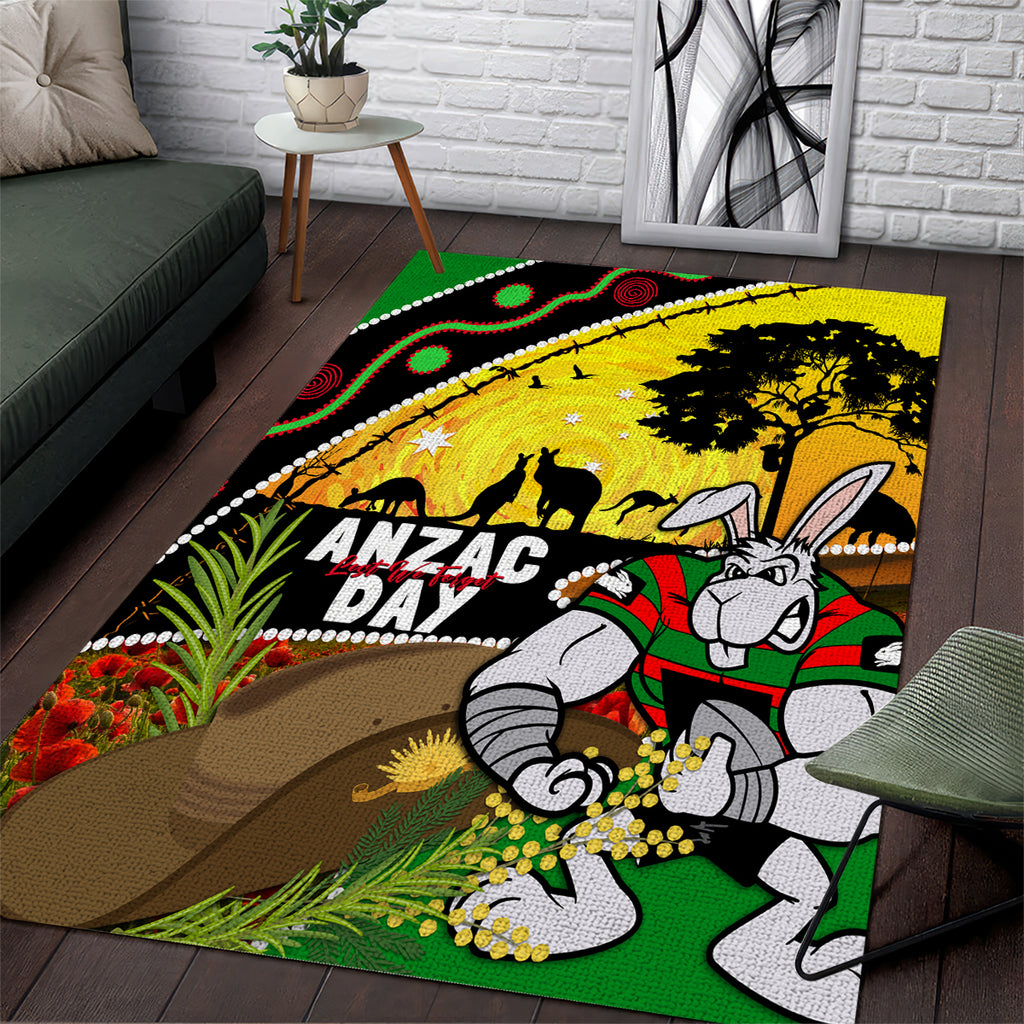 Rabbitohs ANZAC Day Area Rug Souths Mascot Rosemary Starring Night Style