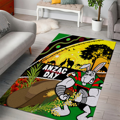 Rabbitohs ANZAC Day Area Rug Souths Mascot Rosemary Starring Night Style